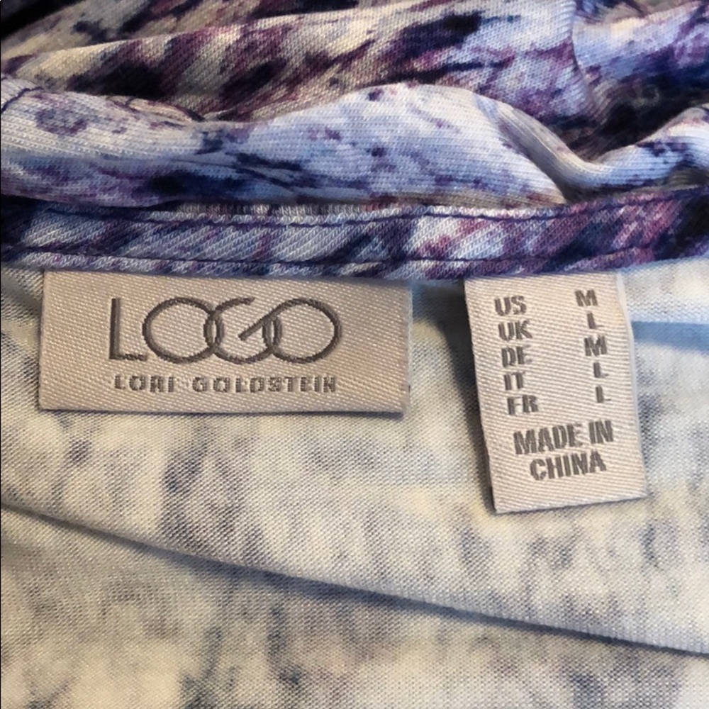 LOGO By Lori Goldstein Purple Snakeskin Tunic Tank - Picture 2 of 6